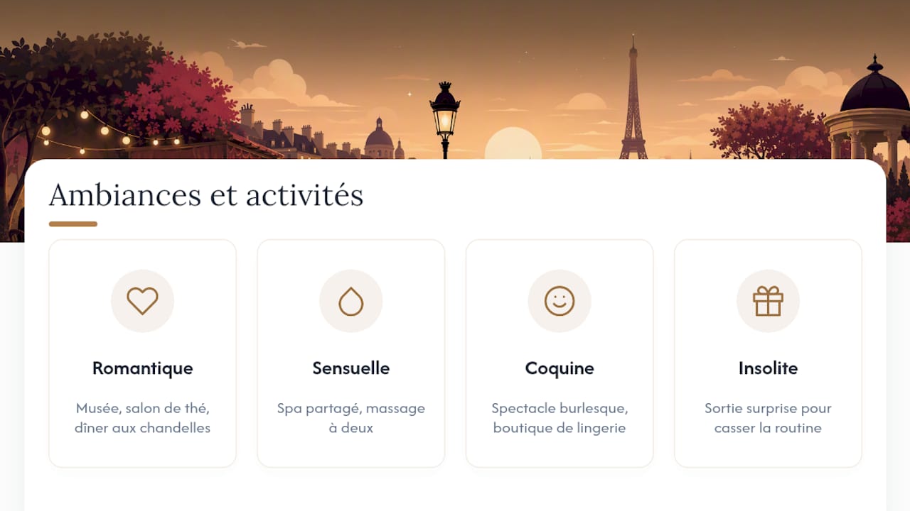Quatre ambiances pour une sortie réussie