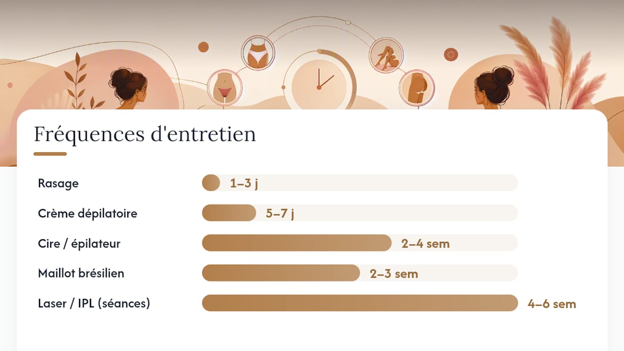 Fréquence d'entretien : à quel rythme faut-il renouveler l'épilation intime ? — overview diagram
