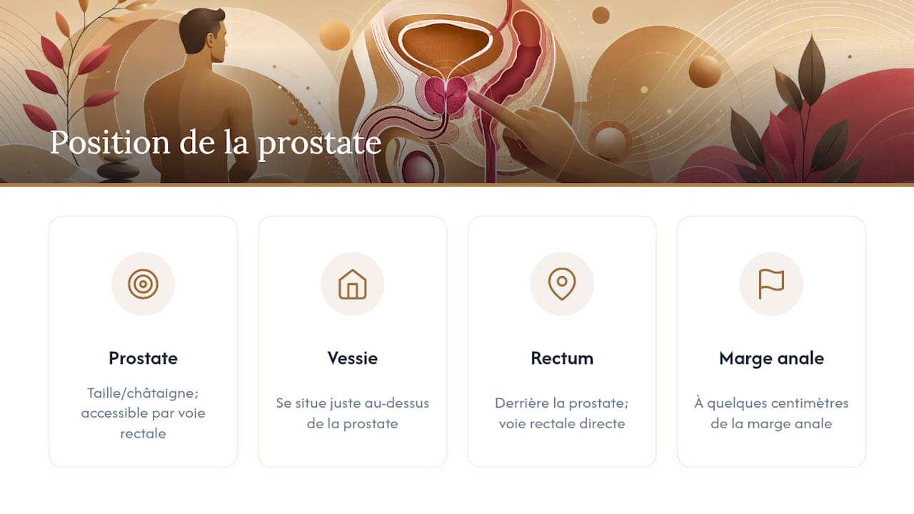 Schéma illustrant la position anatomique de la prostate